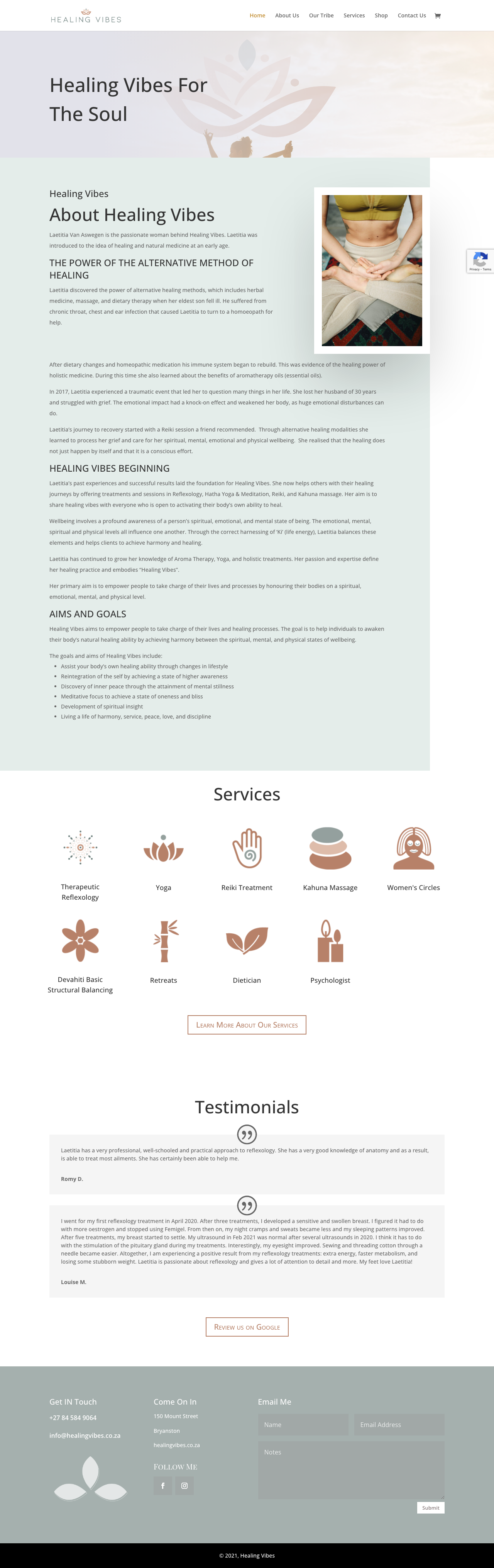 Healing Vibes current site